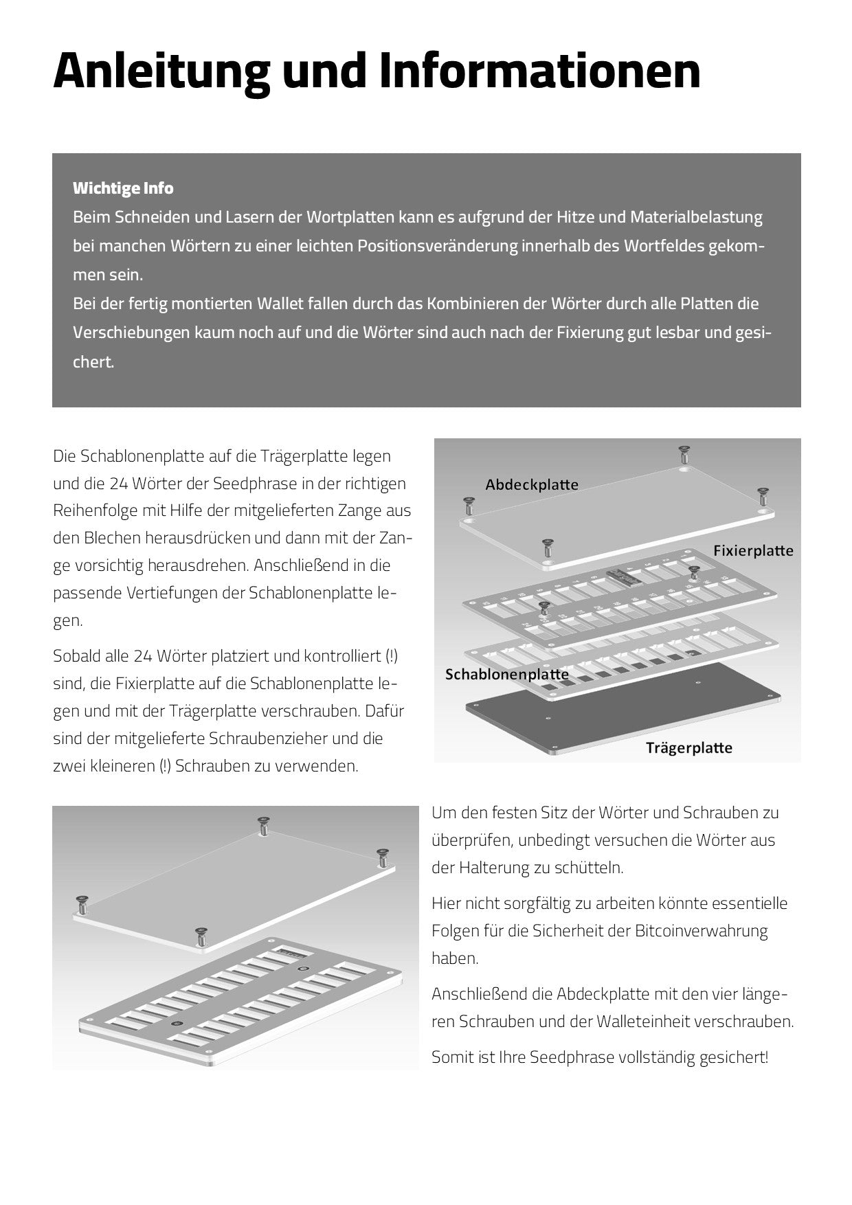 Eine Steelwallet ist eine zukunftssichere Investition in Ihre Datensicherheit. Im Zeitalter digitaler Vermögenswerte ist es unerlässlich, eine dauerhafte und robuste Lösung für die Aufbewahrung sensibler Informationen zu haben. Mit einer Steelwallet treffen Sie die richtige Wahl für den langfristigen Schutz Ihrer digitalen Besitztümer.